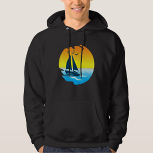 Retro Zeilboot Zeilboot Eigenaar Kapitein Zeilen Hoodie