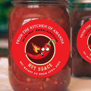 Retro zelfgemaakte hete saus label Sjabloon