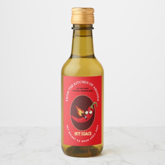 Retro zelfgemaakte hete saus label Sjabloon Wijn Etiket (Voorkant)