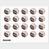 retro zelfgemaakte taart chocolade wit ronde sticker (Vel)