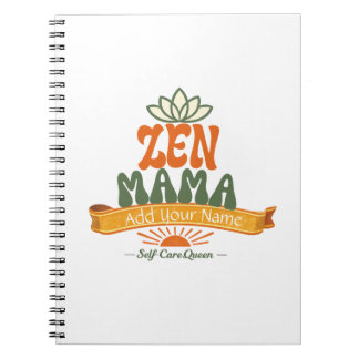 Retro Zen Mama Yoga Lotus Personalized Art Noteboo Notitieboek