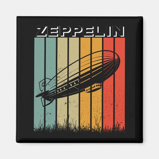 Retro Zeppelin luchtschip Zepelin Zepplin Magneet (Voorkant)