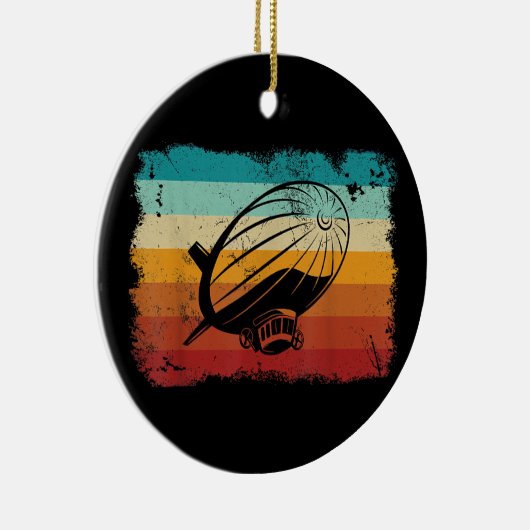 Retro  Zeppelin luchtschip Zepplin L Keramisch Ornament (Rechts)
