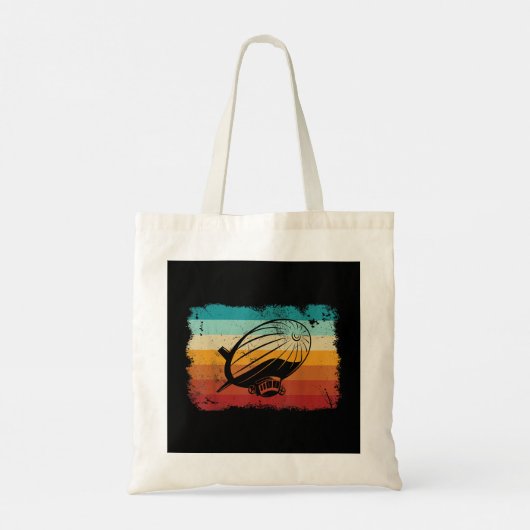 Retro Zeppelin luchtschip Zepplin L Tote Bag (Achterkant)