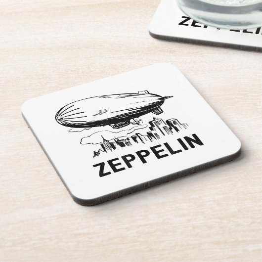 Retro Zeppelin - Verdeelbare schets Bier Onderzetter (Linkerzijde)