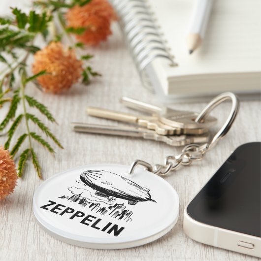  Retro Zeppelin - Verdeelbare schets Sleutelhanger (Voorkant Rechts)