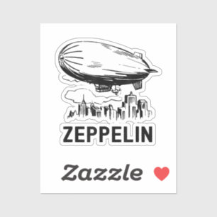 Retro Zeppelin - Verdeelbare schets Sticker