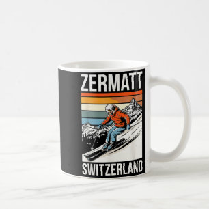 Retro Zermatt Zwitserland skigebied pret alpien Koffiemok