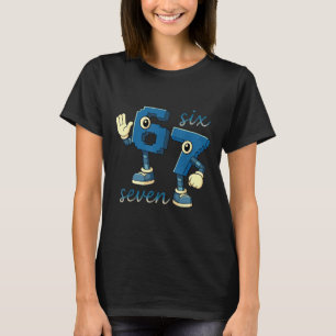 Retro Zes Zeven Nummer Meme Brainrot Cadeau Voor M T-shirt