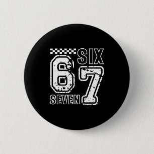 Retro Zes Zeven Nummers Sluwe Humor 6 7 Meme Heren Ronde Button 5,7 Cm