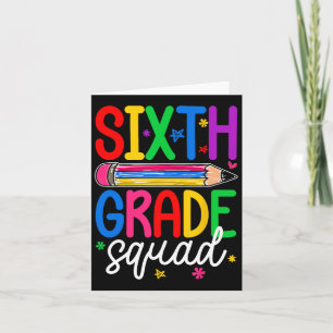Retro zesde klas squad eerste dag van de school jo kaart