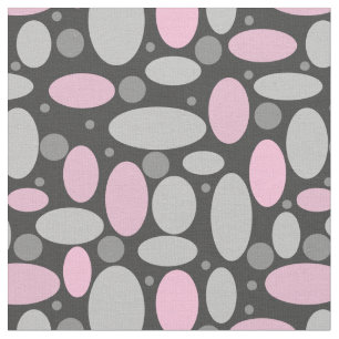 retro, zestig, polka dots, grijs en roze stof