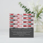 Retro Zig Zag Motif Art Moderne Mariage Invitation (Debout devant)