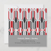 Retro Zig Zag Motif Art Moderne Mariage Invitation (Dos)