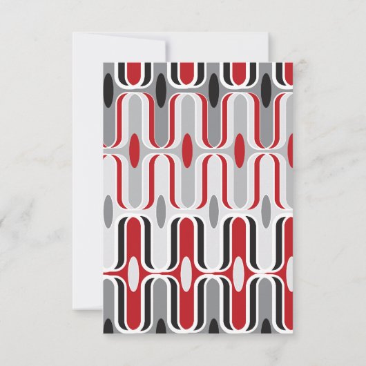 Retro Zig Zag Motif Art moderne Mariage RSVP (Dos)