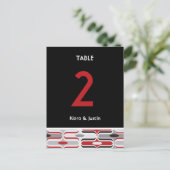 Retro Zig Zag Pattern Modern Art Deco Wedding Tabl Briefkaart (Staand voorkant)