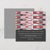 Retro Zig Zag Pattern Modern Art Wedding Invite Kaart (Voorkant / Achterkant)