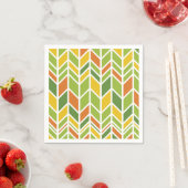 Retro Zig-Zag Sinaasappel & Groene Chevron Servet (Insitu)