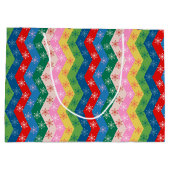 Retro zigzag Chevron Snowflake Pattern Groot Cadeauzakje (Achterkant)