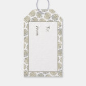 Retro Zilver Goud Bloem Patroon Cadeaulabel (Achterkant)