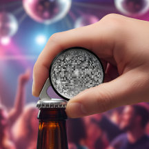 Retro Zilveren Disco Bal Feest Flesopener
