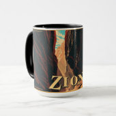 Retro Zion National Park Adventure Mug Mok (Voorkant links)