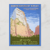  Retro Zion National Park reizen Briefkaart (Voorkant)
