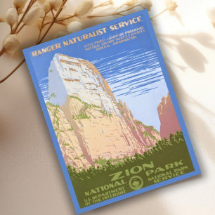  Retro Zion National Park reizen Briefkaart