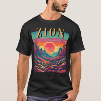 Retro Zion National Park Utah Berg Vrouwen Mannen T-shirt