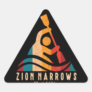 Retro Zion vernauwt kajakken Driehoek Sticker