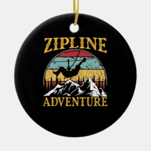 retro Zipline-avontuur bij Zipline Keramisch Ornament