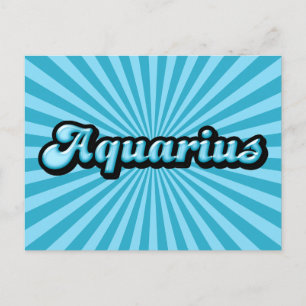 Retro Zodiac Aquarius Briefkaart
