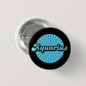 Retro Zodiac Aquarius Button (Voorkant /achterkant)