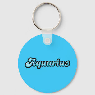 Retro Zodiac Aquarius Sleutelhanger