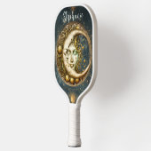 Retro Zodiac Celestial Moon Monogram Pickleball Paddle (Links)
