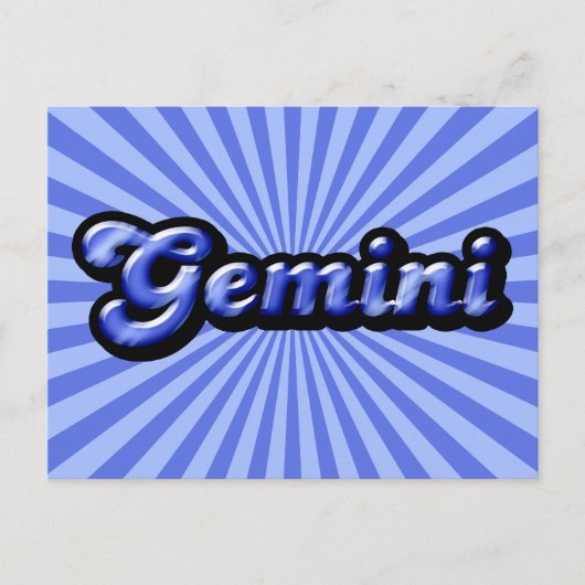 Retro Zodiac Gemini Briefkaart (Voorkant)