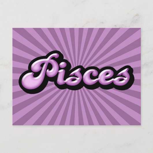 Retro Zodiac Pisces Briefkaart (Voorkant)