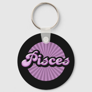 Retro Zodiac Pisces Sleutelhanger