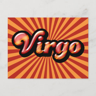 Retro Zodiac Virgo Briefkaart