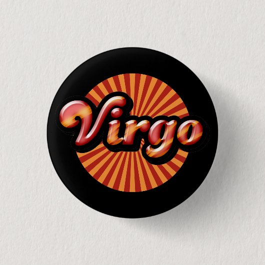 Retro Zodiac Virgo Pinback Button (Voorkant)
