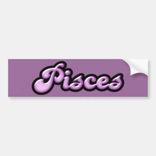 Retro Zodiac Vissen Bumpersticker