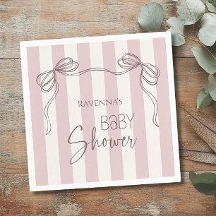 Retro Zoete Blos Boog Coquette Baby Shower Servet