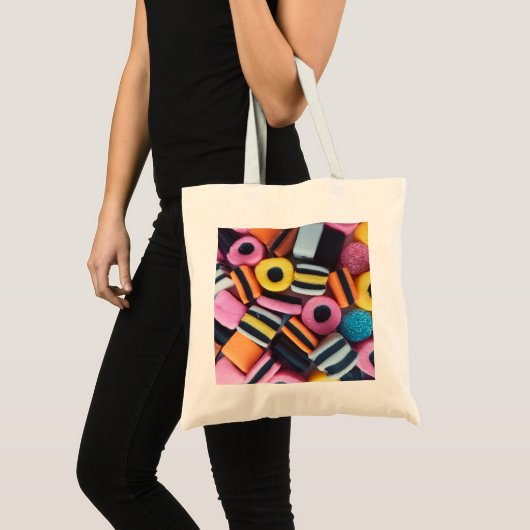 Retro Zoethout Allerlei Snoepjes Pop Art Design Tote Bag (Voorkant (product))
