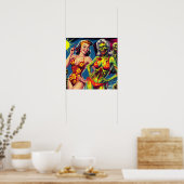 Retro Zombie Pin-up Poster (Keuken)