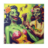 Retro Zombie Pin-up Tegeltje (Voorkant)