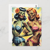 Retro Zombie Pin-ups Briefkaart (Voorkant / Achterkant)