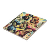 Retro Zombie Pin-ups Tegeltje (Zijkant)