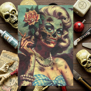 Retro Zombie Pinup Tissuepapier