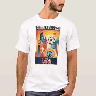 Retro zomer 2026 Voetbal USA Grafische T-Shirt