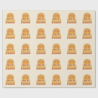 Retro Zomer "Buiten Kantoor" Lachende Zon Sticker Cadeaupapier